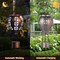 Hot Air Balloon Solar Lantern for Garden Decor,2 Pack Matal Hanging Lantern,Outdoor Metal LED Solar Lights for Yard Patriotic Trees Decor